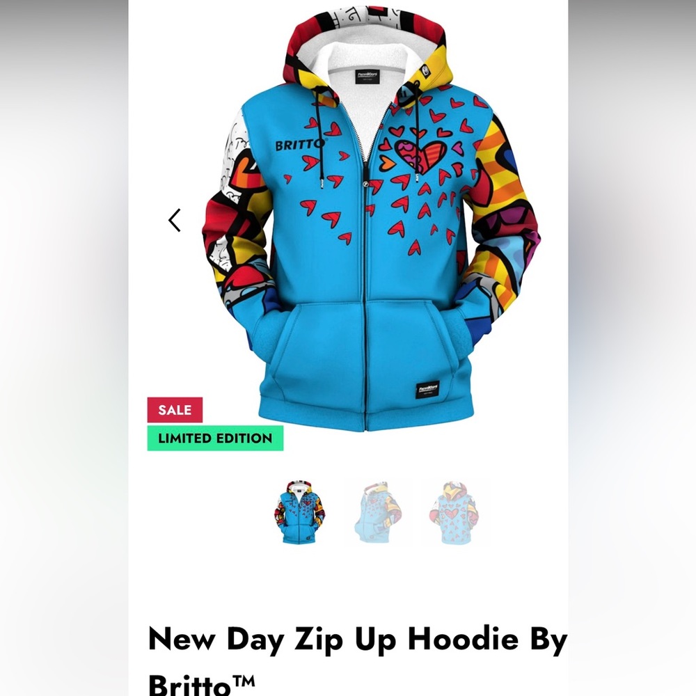 NWT FreshHoods ‘New Day’ Zip-up Hoodie by Britto 3X